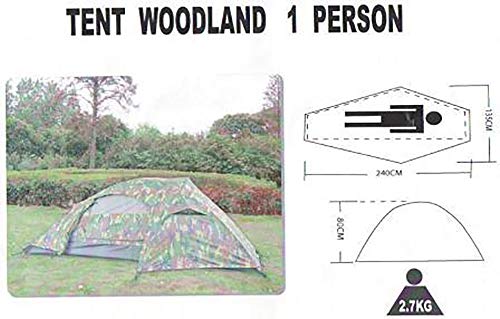 Mil-Tec, tienda de campaña "Recon" para 1 persona, color woodland, tamaño 240 x 135 x 85 cm