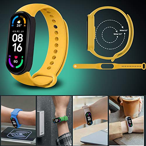 Milomdoi [19 Articulos] 15 Colors Correas + 4 Pacs TPU Protector Pantalla Pulsera para Xiaomi Mi Band 6/Mi Band 5, Silicona Correa de Repuesto Suave-Coloridos19