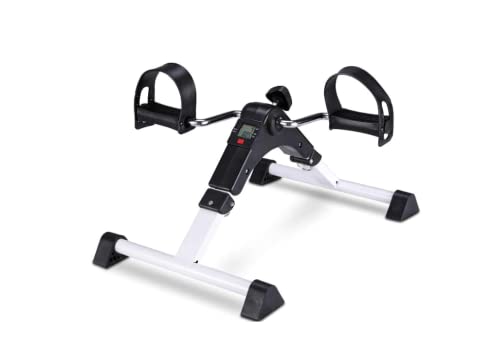 Mini Bicicleta,Mini Pedales,Bici Plegable,para Entrenamiento de Brazos y piernas,Ejercicio en casa, Apto para Personas de Todas Las Edades, con Pantalla LCD para Mostrar el Progreso. (Blanco)