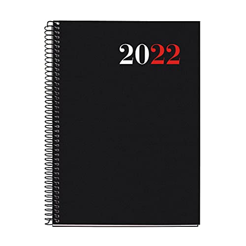 Miquelrius - Agenda anual 2022 City, Día Página, Tamaño Plus 155 x 213 mm (aprox A5), Cubierta flexible polipropileno opaco, Negro, Español