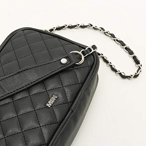 MISAKO Bolso CACAO Negro | Bolso Pequeño con Cadena - Bolso Bandolera Acolchado Negro perfecto como bolso de Noche - 6x22x16 cm