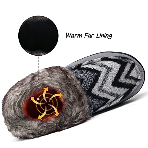 Mishansha Mujer Hombre Pantuflas Calentar Cálido Invierno Antideslizantes Calentar Zapatillas de Casa Espuma Viscoelástica Pantuflas Felpa Zapatos Comodos, Felpa Gris 41