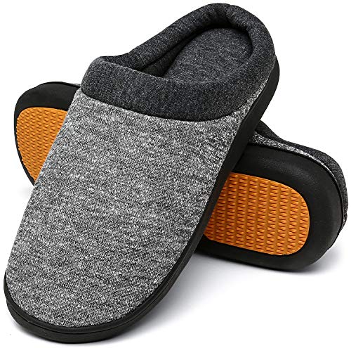 Mishansha Zapatillas de Casa Hombre Cálido Espuma de Memoria Pantuflas Mujer Invierno Calientes Slippers Gris, Gr.42 EU