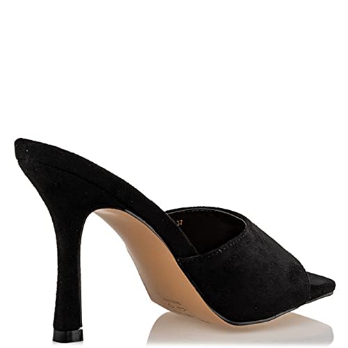 Miss NV Square Toe Mules, color Negro, talla 38 EU