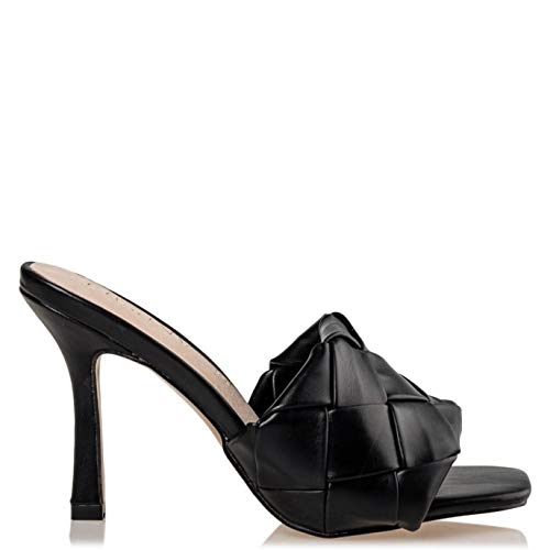 Miss NV Square Toe Mules, color Negro, talla 41 EU