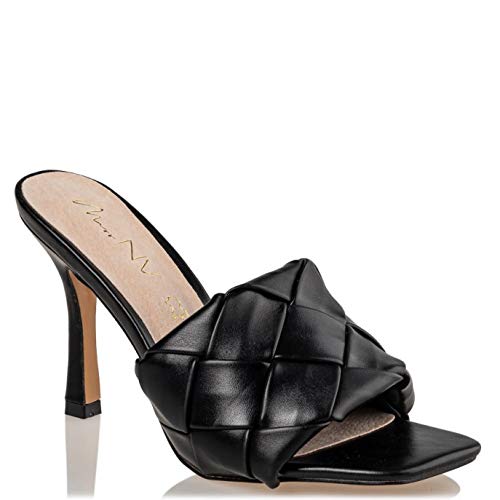 Miss NV Square Toe Mules, color Negro, talla 41 EU