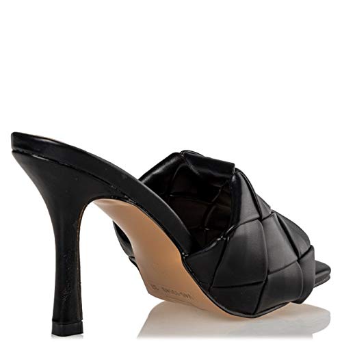 Miss NV Square Toe Mules, color Negro, talla 41 EU