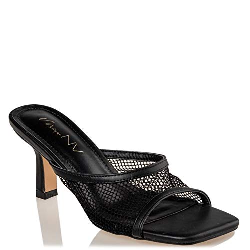 Miss NV Square Toe Mules, color Negro, talla 41 EU