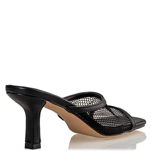 Miss NV Square Toe Mules, color Negro, talla 41 EU