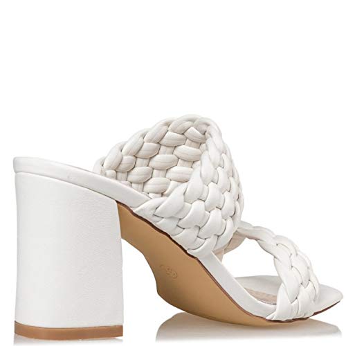 Miss NV Trenzado Mules., color Blanco, talla 38 EU