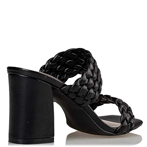 Miss NV Trenzado Mules., color Negro, talla 38 EU