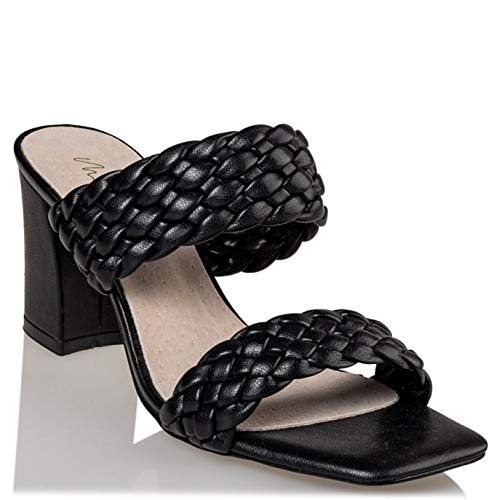 Miss NV Trenzado Mules., color Negro, talla 38 EU