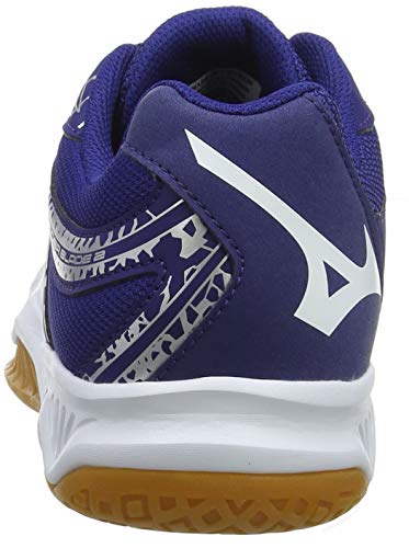 Mizuno Thunder Blade 2, Zapatillas de Voleibol Unisex Adulto, Blanco Blanco Azul Plata 14, 45 EU