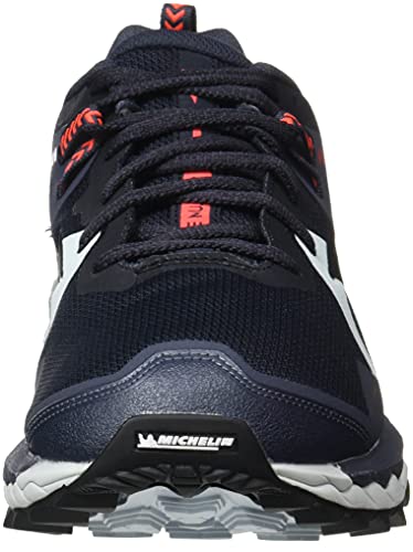 Mizuno Wave Mujin 7, Zapatillas para Carreras de montaa Hombre, Indiaink Blk Ignitionred, 39 EU