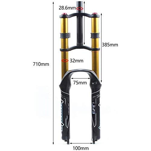 MJCDNB MTB Horquilla de Bicicleta Horquilla de suspensión hidráulica Horquilla de suspensión Zoom Aleación de magnesio Estructura Resistente Accesorios de Bicicleta Negro 26/27.5/29 Pulgadas, 26 PU