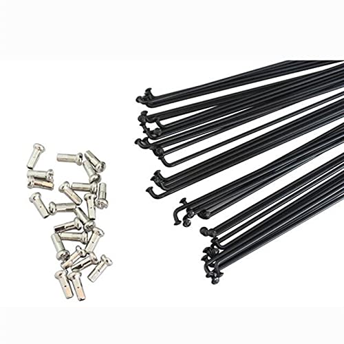 MJJCY Bicicleta 36 PCS Mountain/Road Bike Steel 1 4G / 14K Portavoces Black Color High Fuerza Bicicleta Rayos de Bicicleta 170mm-350mm BZN001 Radios (Color : 195mm)