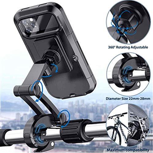 Mobile Phone Bracket Waterproof Bag Case Mount Holder Cover 6.5",Waterproof Bike Phone Mount, Adjustable Motorcycle Phone Mount Phone Bag,for Bathroom Bedroom Kitchen