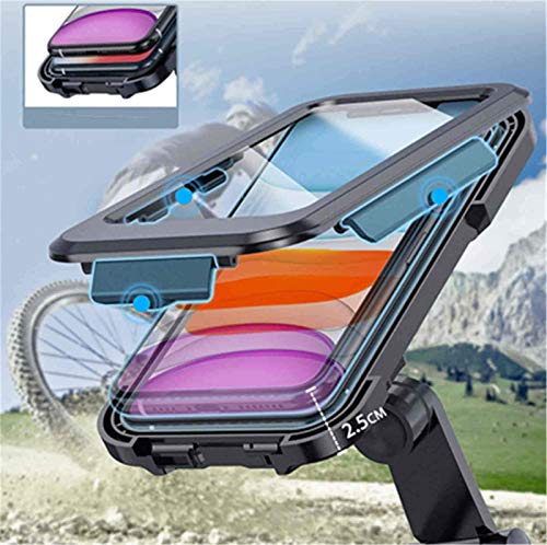 Mobile Phone Bracket Waterproof Bag Case Mount Holder Cover 6.5",Waterproof Bike Phone Mount, Adjustable Motorcycle Phone Mount Phone Bag,for Bathroom Bedroom Kitchen