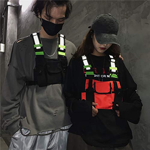 Moda Pecho Rig Bag Naiyafly Hombres Mujeres Chaleco Reflectante Hip Hop Streetwear Funcional Arnés Pecho Bolsa Cintura Mochila