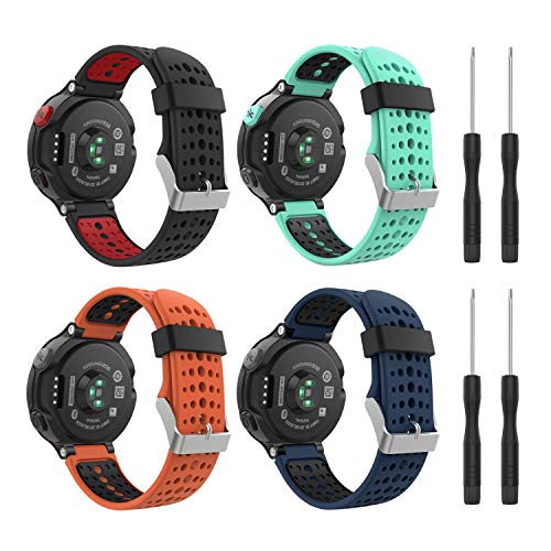 MoKo (4PCS) Correa para Forerunner 235, 4 Piezas de Banda de Reemplazo de Suave Silicona para Forerunner 235/220 / 230/620 / 630/735 Smart Watch, Multicolcor B