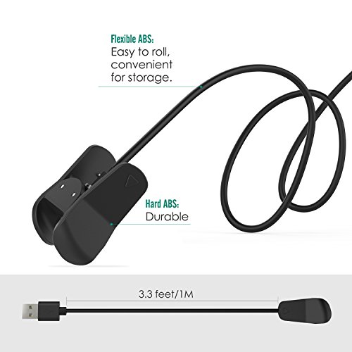 MoKo Cargador para Garmin Vivosmart 3 Charger Dock, Cargador de Reloj Inteligente con 1m Cable de USB de Carga y Sincronización de Datos para Garmin Vivosmart 3 Smart Watch, Negro