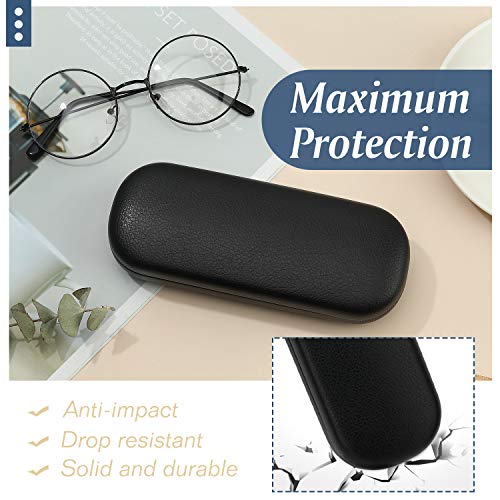 MoKo Funda Protectora Rígida de Gafas de PU, Estuche de Anteojos de Protección Total Anti-arañazos, Organizador de Gafas para Almacenar Gafas de Lectura, Gafas Ópticas, Gafas de Sol, Negro