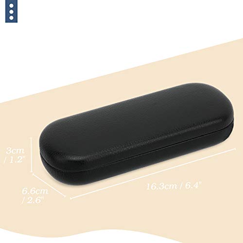 MoKo Funda Protectora Rígida de Gafas de PU, Estuche de Anteojos de Protección Total Anti-arañazos, Organizador de Gafas para Almacenar Gafas de Lectura, Gafas Ópticas, Gafas de Sol, Negro