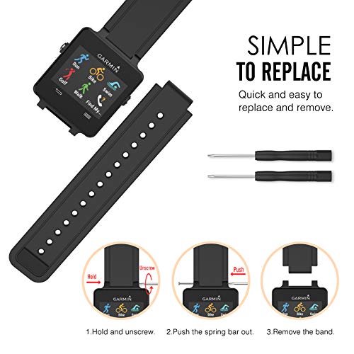 MoKo Garmin Vivoactive Correa de Reloj, Suave Silicona Reemplazo Watch Band para Garmin Vivoactive/Vivoactive Acetate Sports GPS Smartwatch - Negro