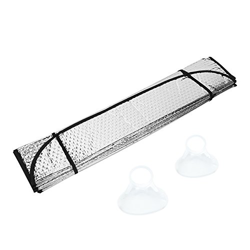 MolCar Parasol Coche para Luna Delantera Universal con 2 Ventosas 2 Correas Elásticas de Fácil Instalación (60x130cm)