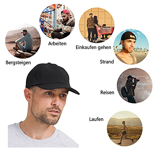 Momoshe para Hombres y Mujeres, Gorra Ajustable de algodón para Correr al Aire Libre Gorra de béisbol Negro