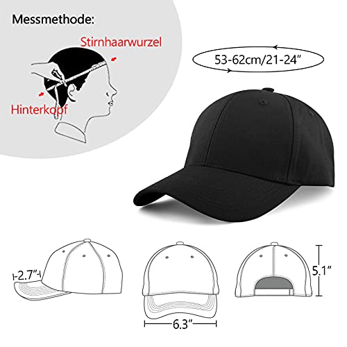 Momoshe para Hombres y Mujeres, Gorra Ajustable de algodón para Correr al Aire Libre Gorra de béisbol Negro