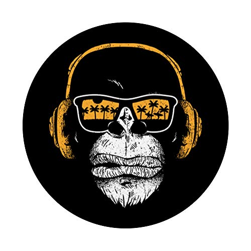 Mono con auriculares de DJ y gafas de sol mono PopSockets PopGrip Intercambiable