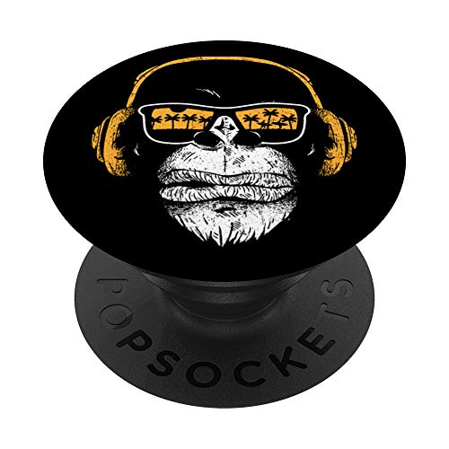 Mono con auriculares de DJ y gafas de sol mono PopSockets PopGrip Intercambiable