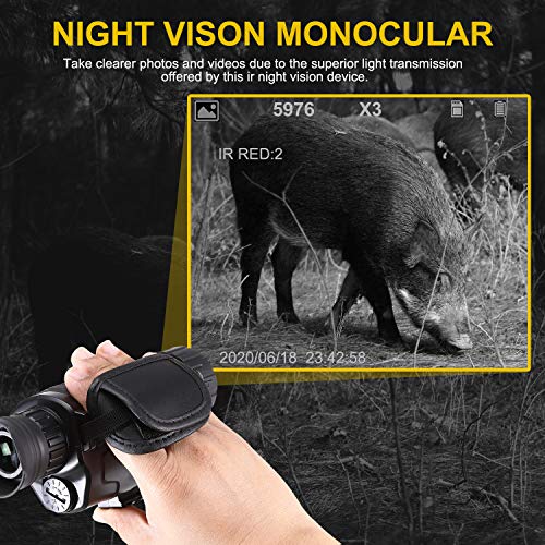 Monocular de Visión Nocturna, 5 x 35 Alcances Digitales de Visión Nocturna HD con Función Recargable/Tomar Fotos/Grabación de Video/Función de Reproducción para Exteriores/Caza/Senderismo