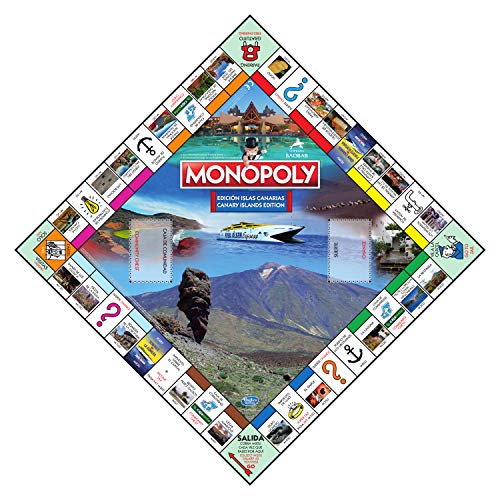Monopoly de Islas Canarias - Juego de Mesa de las Propiedades Inmobiliarias - Versión bilingüe en Castellano e Inglés