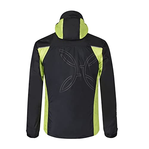 MONTURA Chaqueta de hombre acolchada impermeable y cortavientos con capucha TRIDENT 2.0 JACKET negro - verde lima (S )