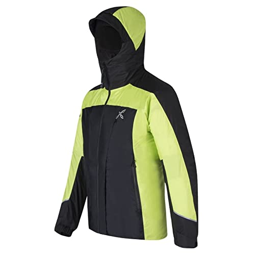 MONTURA Chaqueta de hombre acolchada impermeable y cortavientos con capucha TRIDENT 2.0 JACKET negro - verde lima (S )