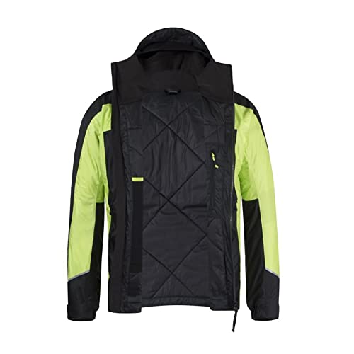 MONTURA Chaqueta de hombre acolchada impermeable y cortavientos con capucha TRIDENT 2.0 JACKET negro - verde lima (S )