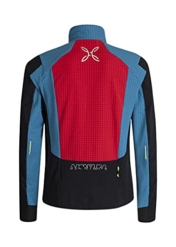 MONTURA - Chaqueta de hombre antiviento softshell Ski Style - Negro y azul, Negro - Azul Ottanio - 9083, M