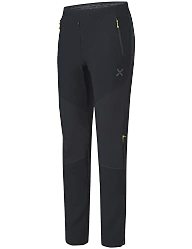 MONTURA Nordik 2 Pants Hombre MPLS82X 9047 Color Negro Verde Lime Ropa ideal para actividades al aire libre como senderismo, running, fitness, Negro , M