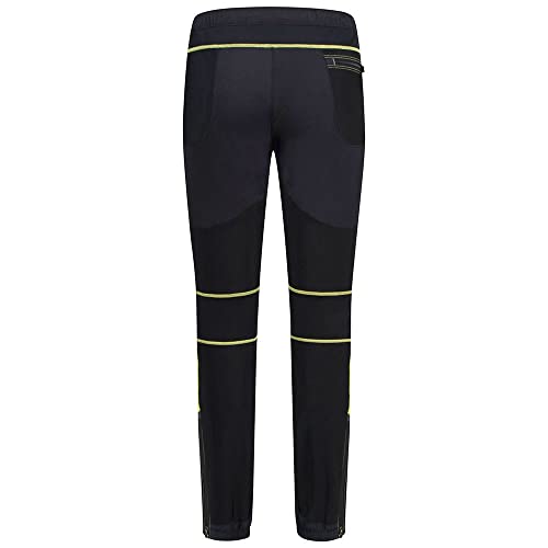 MONTURA Vertigo MPLSV1X 9047 - Pantalones largos para hombre, color negro, verde lima, ideales para actividades al aire libre como senderismo, escalada, alpinismo, esquí y alpinismo, Negro , L