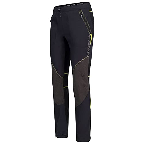 MONTURA Vertigo MPLSV1X 9047 - Pantalones largos para hombre, color negro, verde lima, ideales para actividades al aire libre como senderismo, escalada, alpinismo, esquí y alpinismo, Negro , L