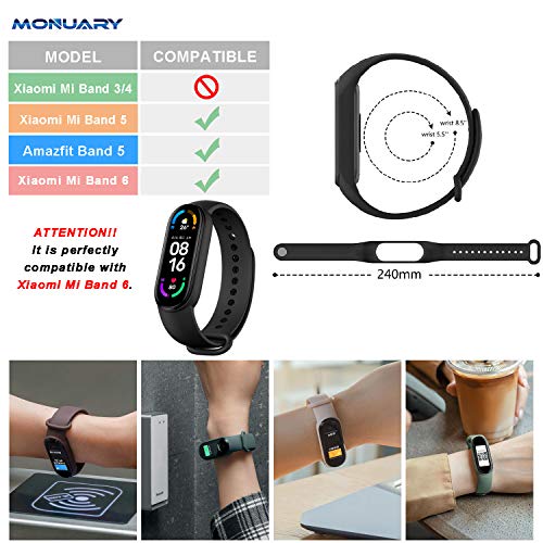 Monuary 20 Piezas Correas Compatible con Xiaomi Mi Band 6 / Xiaomi Mi Band 5 / Amazfit Band 5, Silicona de Coloridos Recambio de Correa para Xiaomi Mi Band 6 / Mi Band 5 / Amazfit Band 5