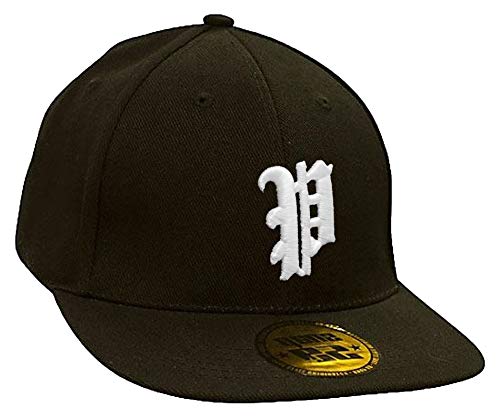 morefaz MFAZ Ltd - Gorra de béisbol para hombre y mujer, diseño de letras góticas, A-Z, color negro, P, Talla única