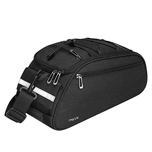 MOSISO Bolsa Portabicicletas, Impermeable para Maletero de Bicicleta, Alforja para Asiento Trasero, para Ciclismo, Portabicicletas, Asiento Trasero para Almacenamiento de Equipaje, Bandolera, Negro