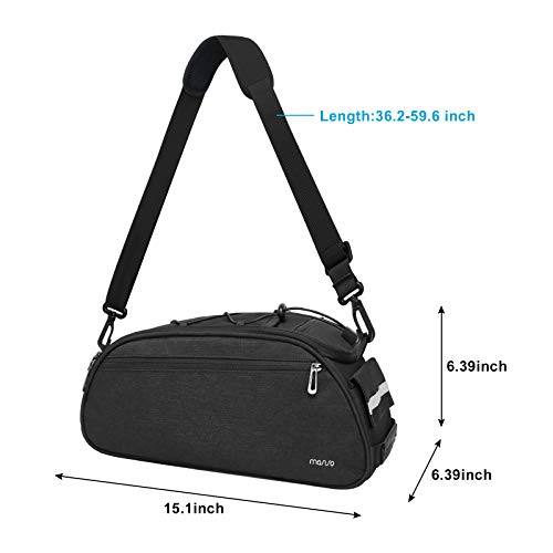 MOSISO Bolsa Portabicicletas, Impermeable para Maletero de Bicicleta, Alforja para Asiento Trasero, para Ciclismo, Portabicicletas, Asiento Trasero para Almacenamiento de Equipaje, Bandolera, Negro