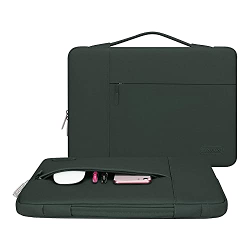 MOSISO Funda Blanda Compatible con MacBook Pro 15 Pulgadas A1990 A1707,15 Surface Laptop 4/3, DELL XPS 15 2020, HP Stream 14, Acer Swift 3 14,Maletín Protectora Multifuncional Bolso,Verde Medianoche