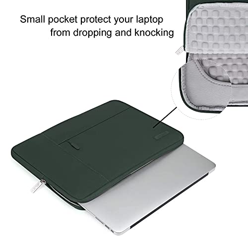 MOSISO Funda Blanda Compatible con MacBook Pro 15 Pulgadas A1990 A1707,15 Surface Laptop 4/3, DELL XPS 15 2020, HP Stream 14, Acer Swift 3 14,Maletín Protectora Multifuncional Bolso,Verde Medianoche