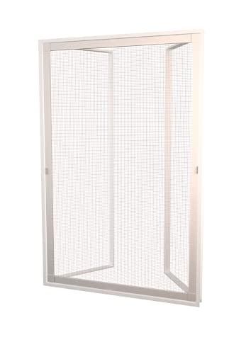 Mosquitera Fija para ventanas - Set de montaje, perfiles de aluminio y malla de fibra de vidrio/ Color blanco, 120 x 150 cm.