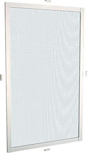 Mosquitera Fija para ventanas - Set de montaje, perfiles de aluminio y malla de fibra de vidrio/ Color blanco, 120 x 150 cm.